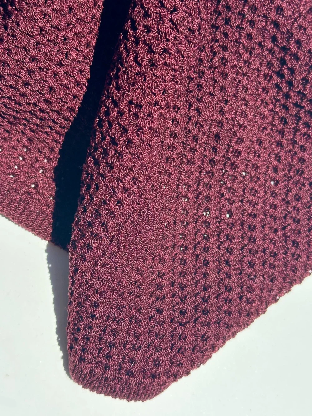 Margaret O’Leary Wool Women's Knit A-Line Skirt in Deep Wine Burgundy, M